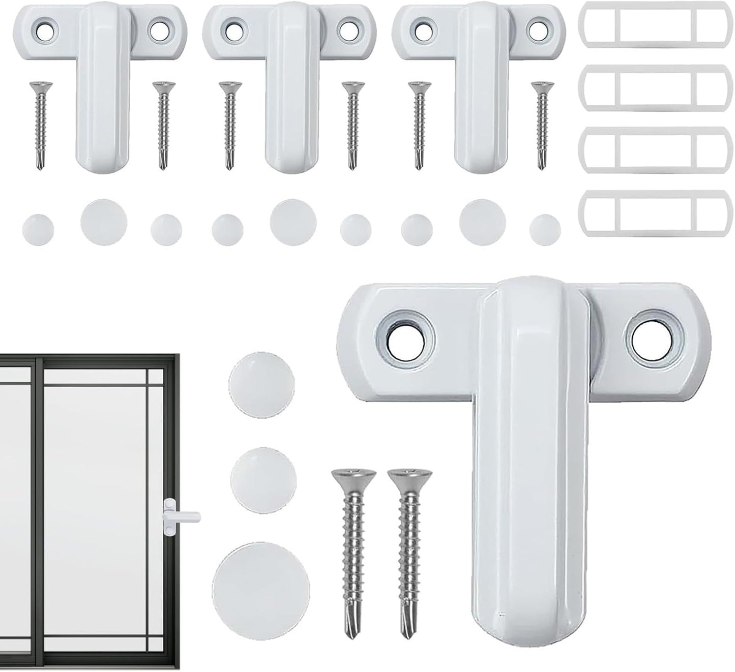  Verrou De Sécurité Pour Fenêtre – Serrure De Sécurité Pour Porte Coulissante – Robuste En D'aluminium Pour La Prévention Des Cambriolages, Sécurité Des , Maison