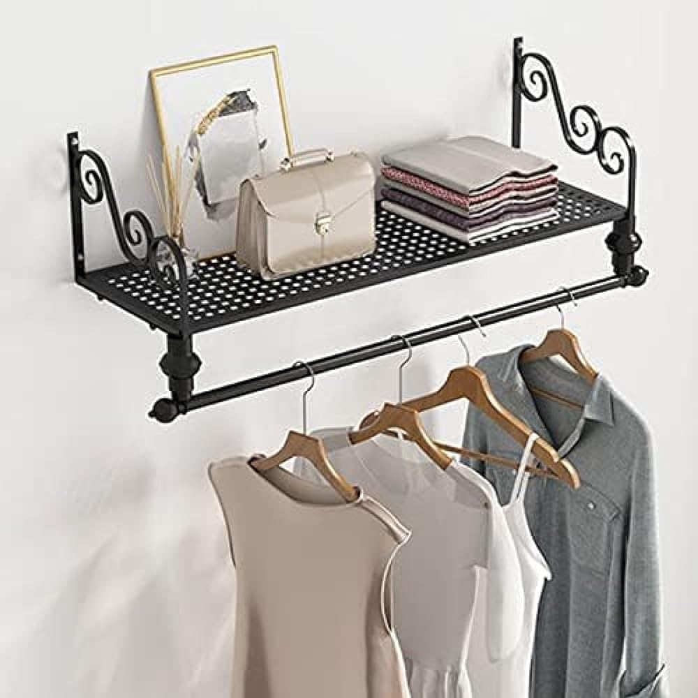 GENERIC Tringle à Vêtements Murale – Étagère De Rangement Multifonction Pour Vêtements Et Présentoirs, Idéale Pour Les Magasins De Vêtements Et L'organisation De La Maison
