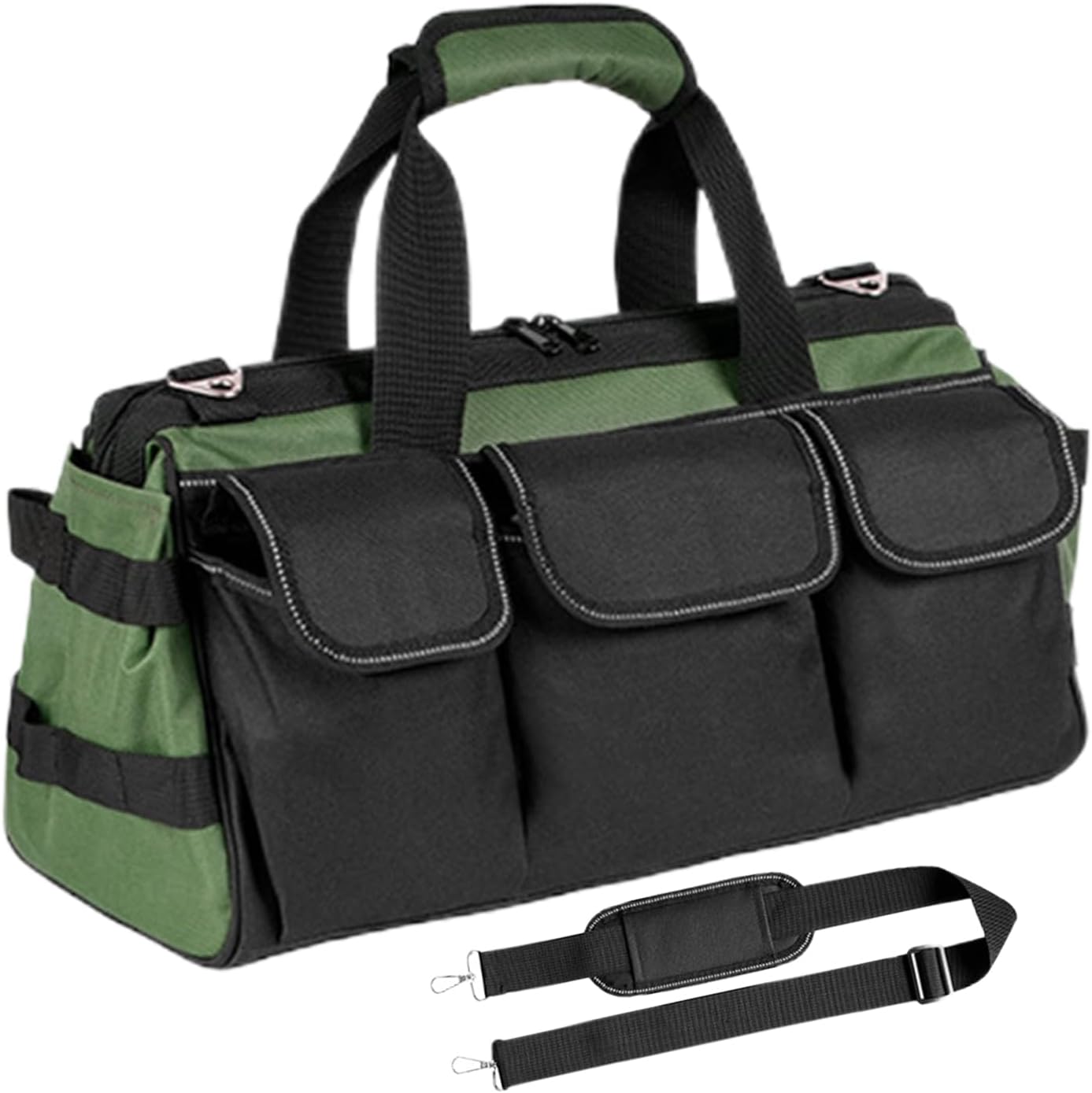  Sac De Stockage D'Outils - Porte-Outils Robuste Avec 16 Poches,Sac À Outils Zippé Avec Bretelle - Pour Hommes Père Mari Mécanicien Plombier Charpentier Garage Construction Réparation