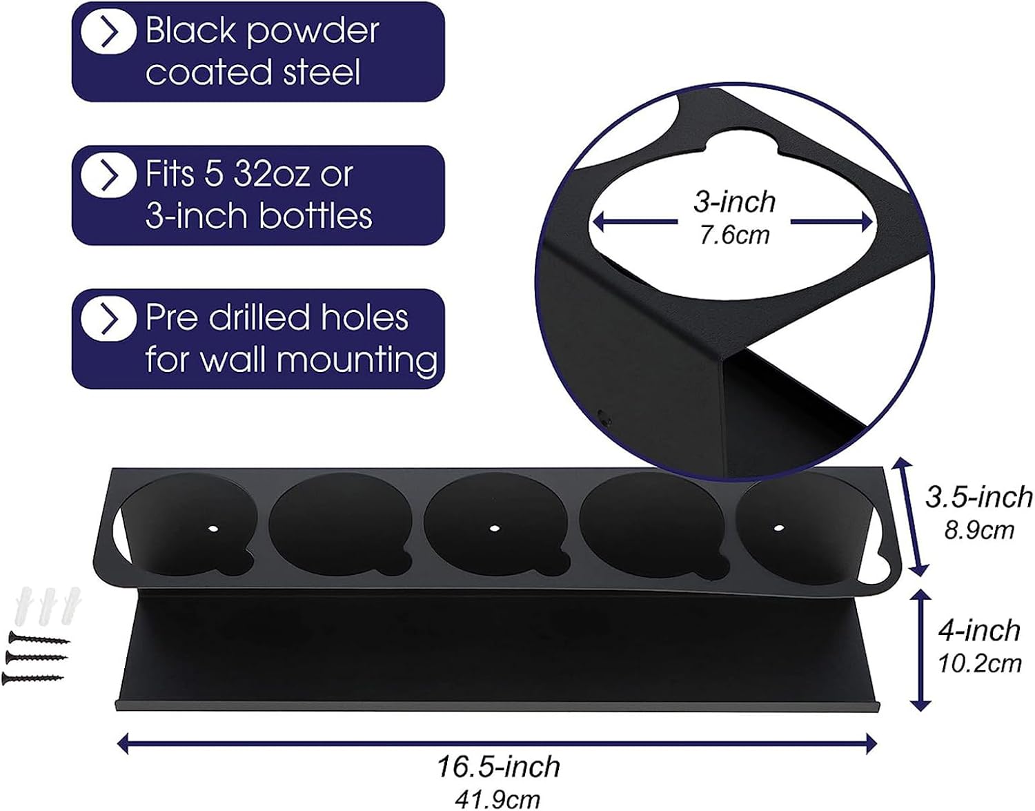 GENERIC Support Mural Pour Spray Adhésif, Organiseur De Rangement Avec Grande Capacité De Charge, Support Mural Avec Support Solide, Accessoire De Rangement D'atelier, Pour Usage Domestique