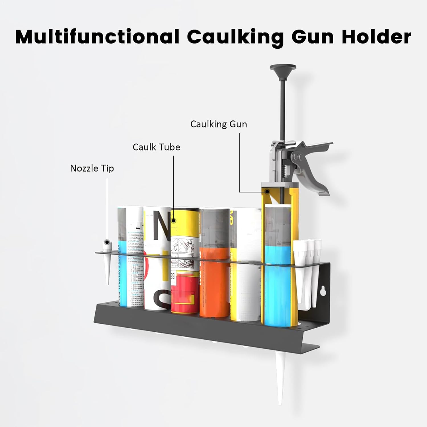  Stockage Colle | Rangement Pour Tubes De Graisse | Organisateur Murale Pour Atelier Et Détail Auto Avec Buses Et Flacons