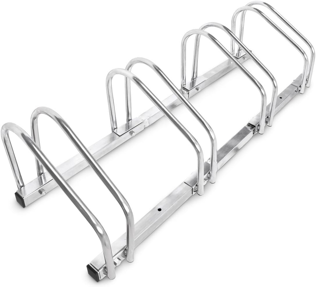  Relaxdays Râtelier 4 Vélos Système Range-vélo Support Pour Vélos HxlxP: 26 X 100 X 32 Cm VTT Bicyclette Acier Fixation Au Sol Ou Au Mur Intérieur Extérieur