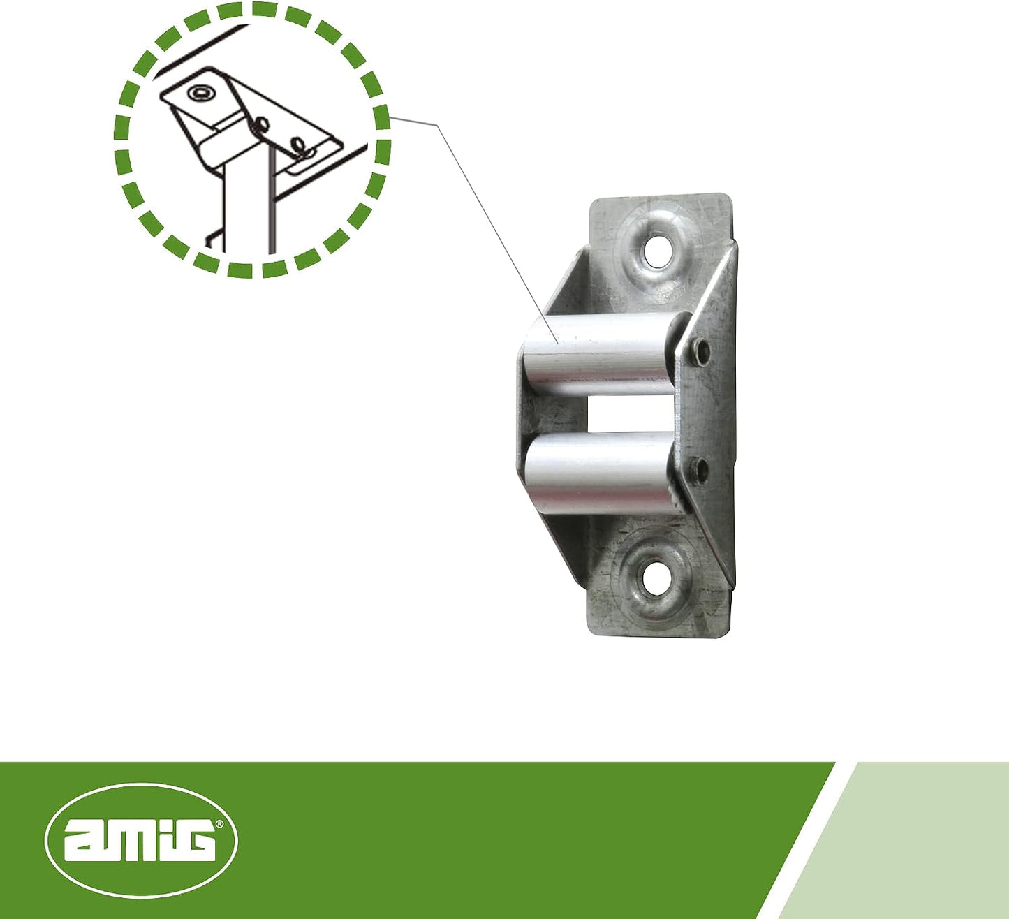  Amig - Steel Guide With Rollers - Guide For Sliding Doors And Gates - Smooth Sliding And Stable Hold - 200 Mm - Steel - Galvanised Finish