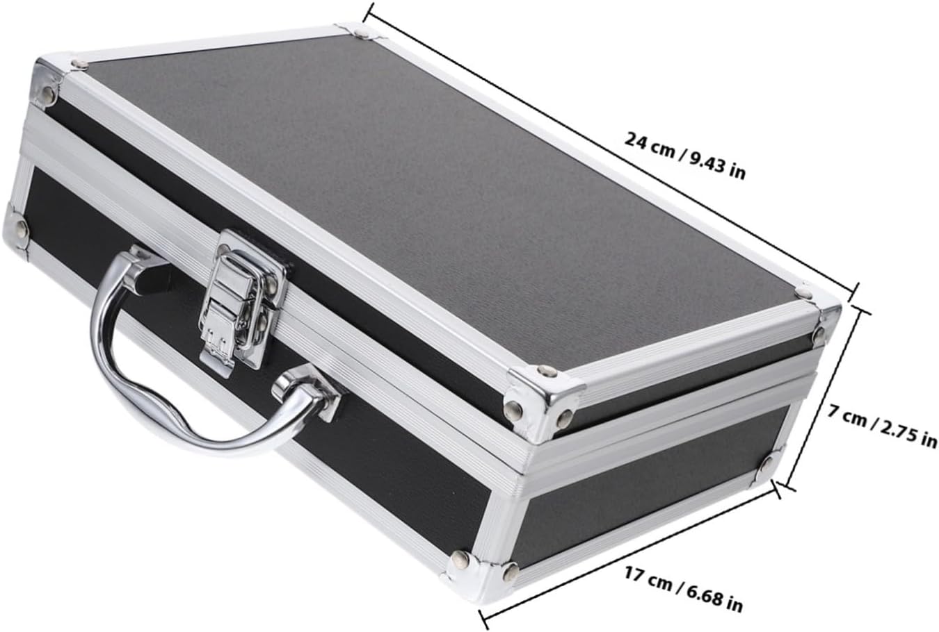  Gatuida Mallette En Alliage D'aluminium Verrouillable Multifonction Poignée Renforcée, Petite Boîte à Outils Portable Noire 23x16x7cm, Rangement Atelier Et Transport Sécurisé