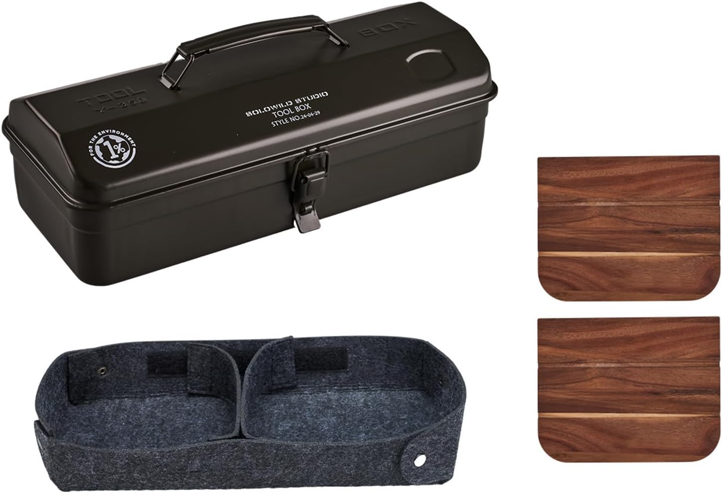  Boîte De Rangement En Métal Pour Outils De Camping - Convient Pour Le Camping - Avec Séparateurs Doublés En Feutre - Utilisation Intérieure Et Extérieure