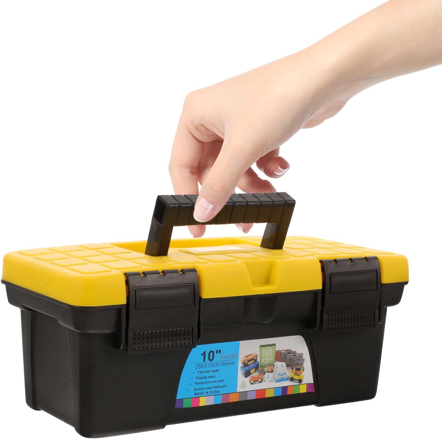  Healeved Boîte De Rangement Pour Outils De Voiture En Plastique Noir, Mallette Rigide à Grosse Capacité Pour Protection Et Organisation Lors De Réparations à Domicile