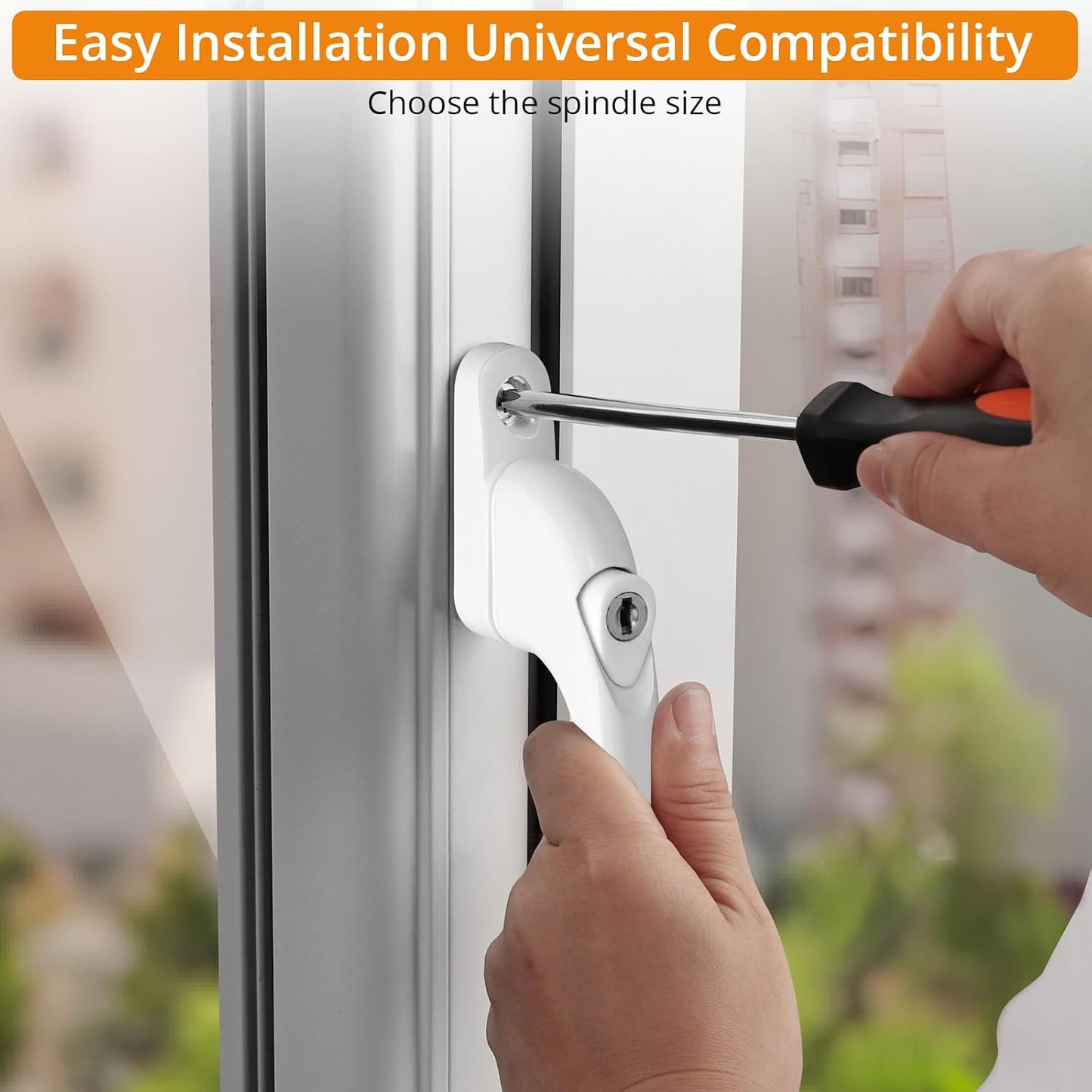  Neoteck Pack Of 10 Universal Lockable Window Handles With Double Glazing, Suitable For All Windows And Balcony Doors, Rod Length 10 Mm, 15 Mm, 30 Mm, 43 Mm, 55 Mm