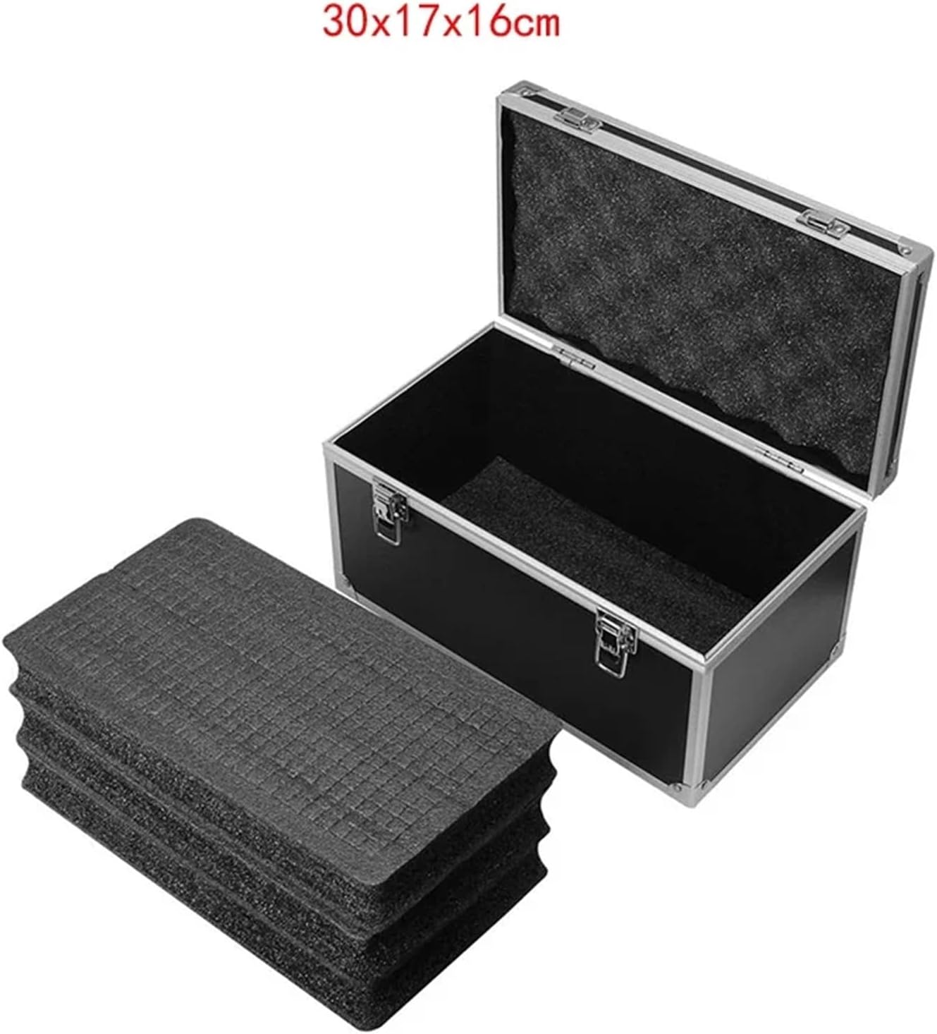  Valise Aluminium Boîte à Outils Portable En Aluminium, équipement De Sécurité, Boîte, Rangement For Instruments, Valise Résistante Aux Chocs Avec éponge(36x20x8cm)