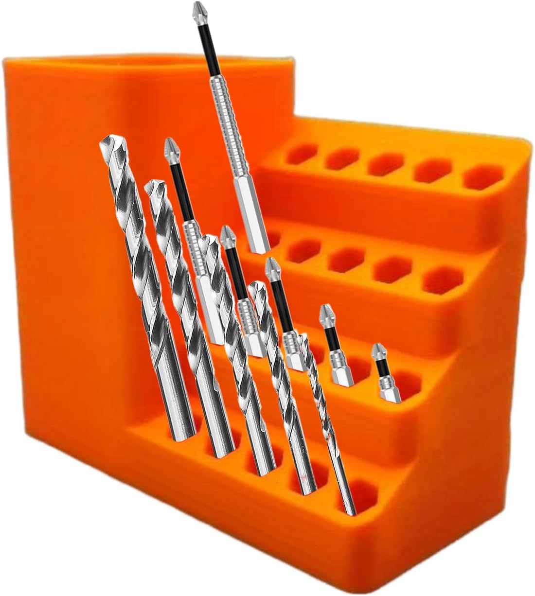  Support De Rangement Pour Forets – Organiseur De Rangement Pour Embouts Hexagonaux Robustes | Gestion Des Accessoires D'outils électriques Pour Garage, Atelier, Armoire, Sous-sol