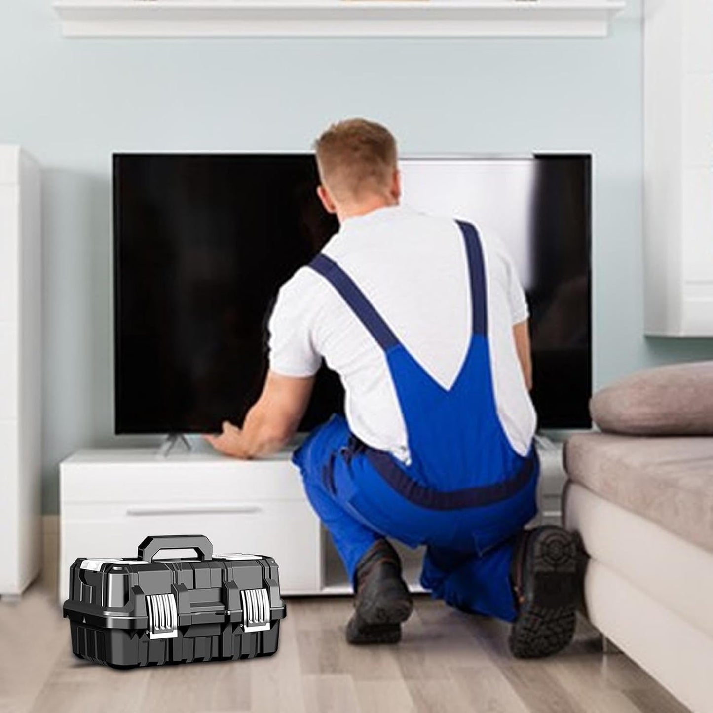  Boîte De Rangement Pour Outils, Organisateur D'outils Et De Rangement | Organiseur De Matériel étanche à 3 Couches | Solution De Rangement Multifonctionnelle De Grande Capacité Et Boucle En Acier