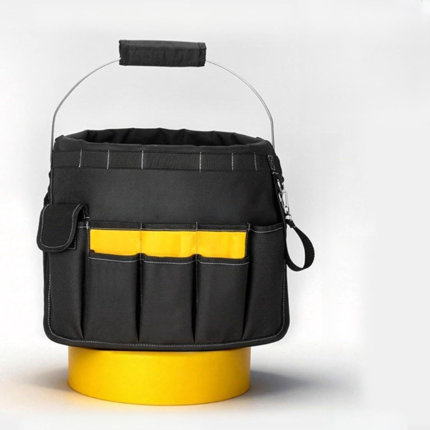  Entgoinggo Sac à Outils Portable Pour Réparation D'électricien, Organiseur Oxford 600D Très Résistant, Avec Plusieurs Poches, Bandoulière Réglable, Pour Nettoyage Extérieur (B)