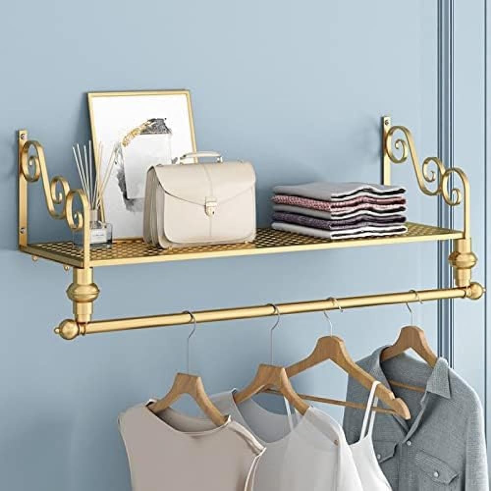 GENERIC Tringle à Vêtements Murale – Étagère De Rangement Multifonction Pour Vêtements Et Présentoirs, Idéale Pour Les Magasins De Vêtements Et L'organisation De La Maison