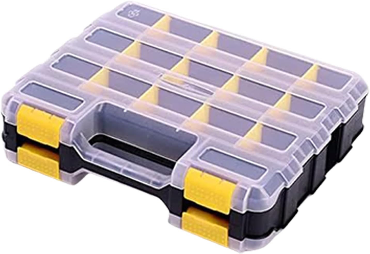  Boîte De Rangement à Outils 34 Compartiments Double Face Avec Séparateur Amovible Pour Petites Pièces
