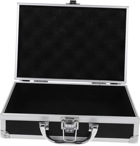  Gatuida Mallette En Alliage D'aluminium Verrouillable Multifonction Poignée Renforcée, Petite Boîte à Outils Portable Noire 23x16x7cm, Rangement Atelier Et Transport Sécurisé