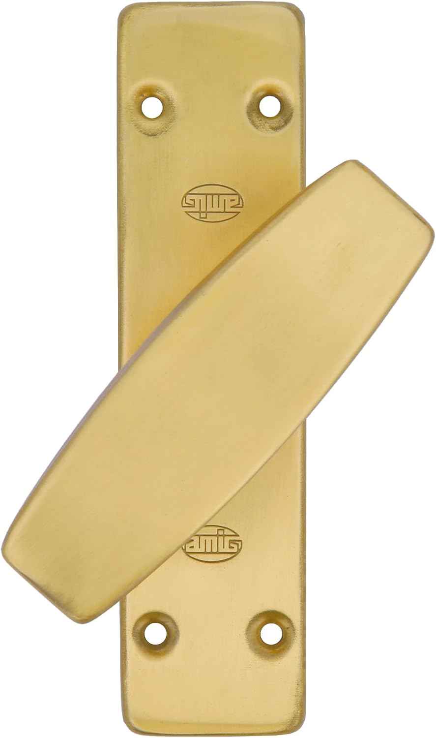  Amig - Model 19 Wall Lock For Windows - Gold - Brass Safety Lock With Handle, Includes Central Support + 4 Side Supports, Dimensions: 126 X 32 Mm, Gold