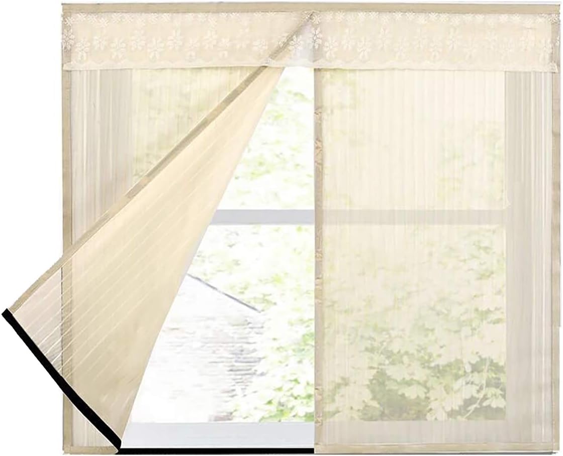  Magnetic Insect Screen For Windows With Insect Protection Magic Tape, Black, 120 X 120 Cm