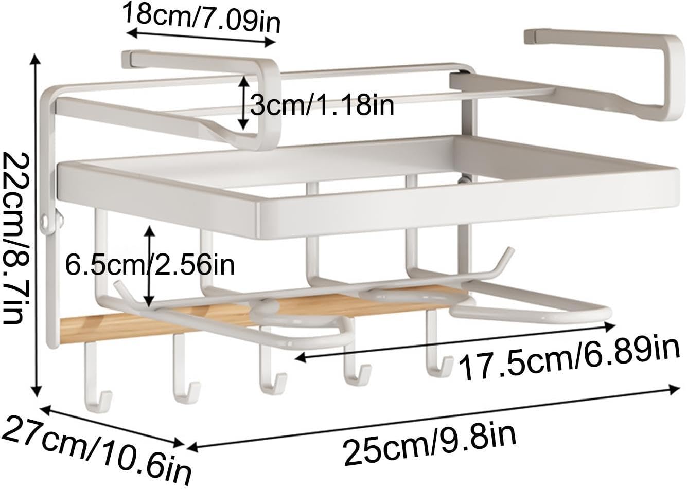  Générique Organiseur Sous Meuble - Gain De Place En Métal Robuste,Organisateur Sous Placard Support Planche à Découper - Pour Planche à Découper, Couvercle, Spatule, Louche, Torchon Et Maison,