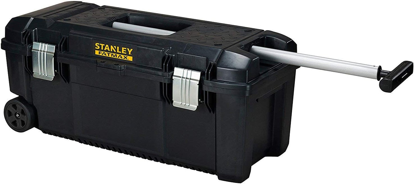  Stanley Fmst1-75761 Gamme Fatmax Boîte À Outils 28" Avec Roues/Poignée Télescopique - Structure Polypropylène - Haute Résistance - Porte-Outils Amovible Noir