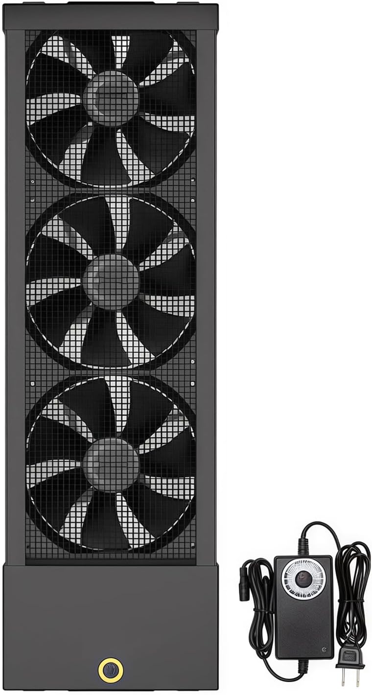  Ventilateur D'échappement Vertical De 75 à 80 Cm Pour Fenêtres Coulissantes – Se Fixe Fermement Aux Cadres Supérieurs Et Inférieurs De La Fenêtre, Installation Sans Outil Avec Vitesses Variables Pour