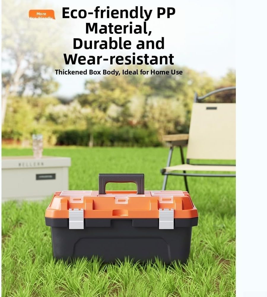  Boîte à Outils Double Couche Avec Structure Renforcée Et Bacs De Rangement Pour Ranger Les Outils Et Les Petites Pièces Dans Divers Environnements De Travail (48,3 Cm)