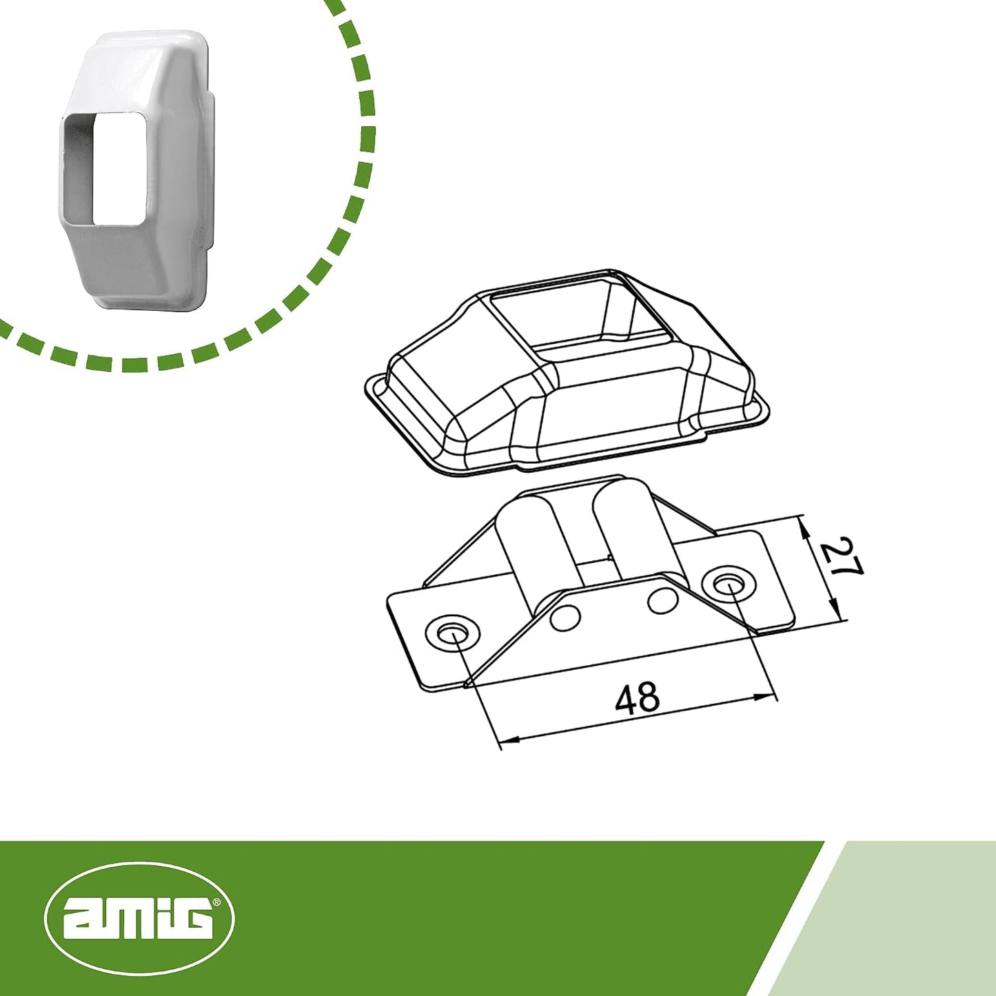  Amig - 20334 | Cover For Strap Guide | Aluminium | White