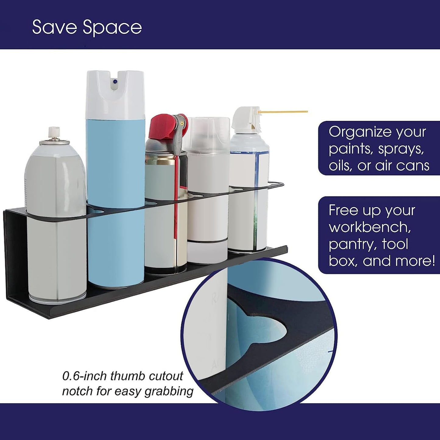 GENERIC Support De Tube De Calfeutrage – Rangement Mural D'atelier – Support De Flacon Pulvérisateur Monté Sur Table Pour Clé, Tournevis, Pour Atelier, Garage, Maison