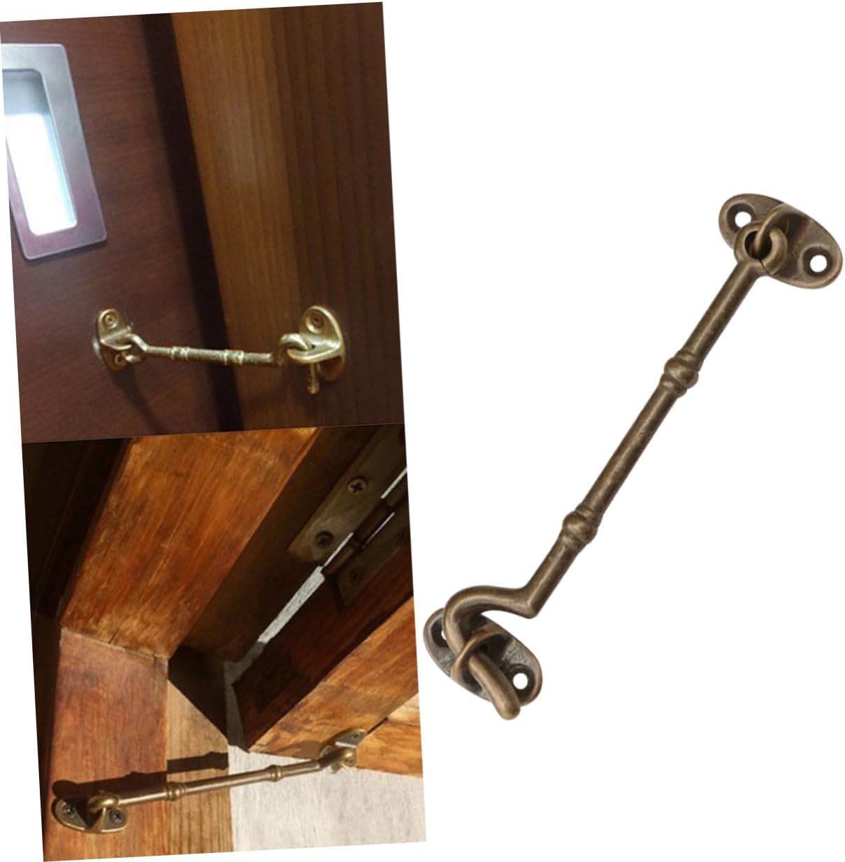 Gatuida Brass Door Hook With Screws Antique Cabin Hook For Windows And Doors Heavy Duty Closing Hardware