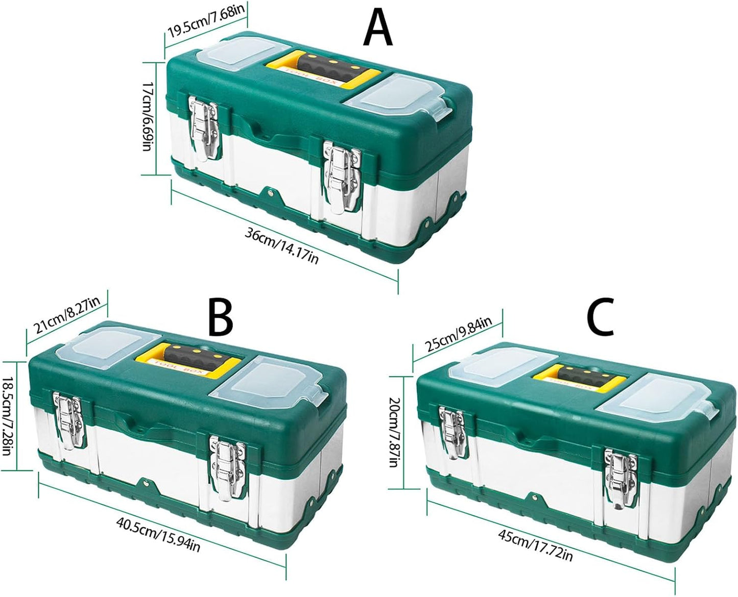  Ensemble Solide De Substances Composées Inoxydables Courbures Renforcées Pour Les Électriciens Boîte À Outils Renforcée Pour Le Travail En Extérieur