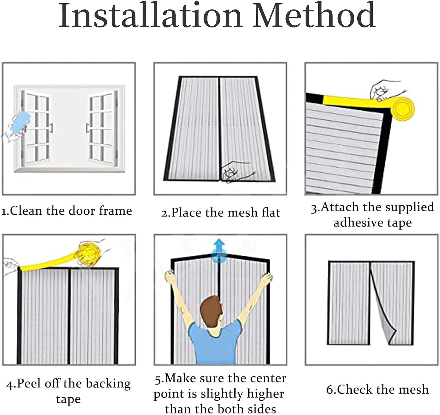  Window Mosquito Net 48 X 58 Cm Automatically Closed Magnetic Mosquito Net Curtain With Strip For Corridors Patio, White