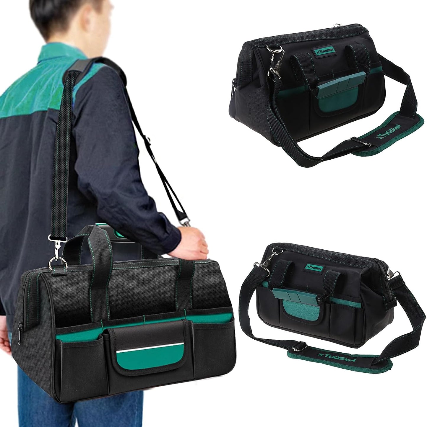  Sac à Outils En Tissu Oxford Avec Plusieurs Compartiments De Grande Capacité Pour électriciens, Réparation à Domicile