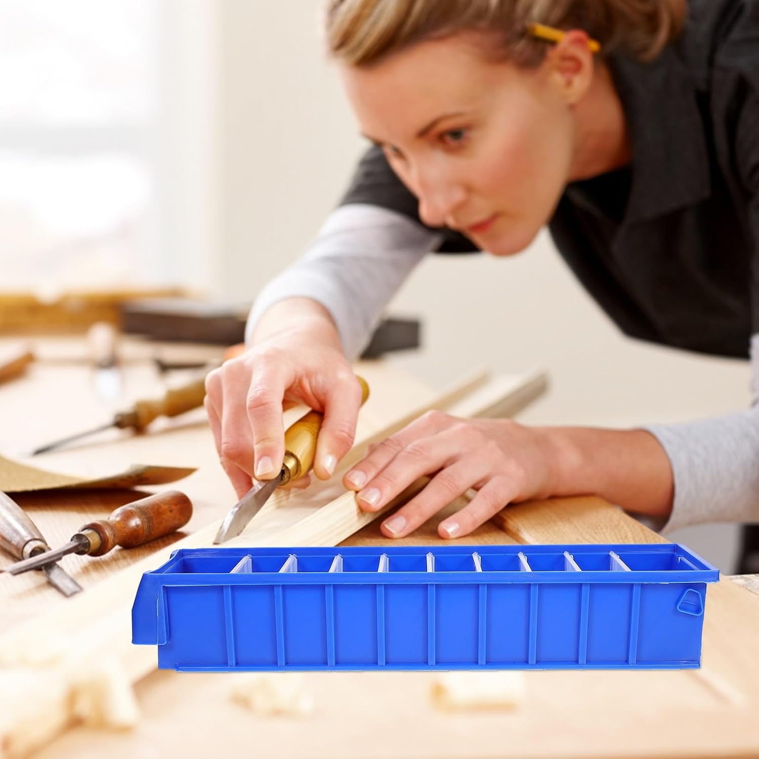  Ciieeo Boîte De Rangement Pour Vis En Polyéthylène Légère Compartiments Modulables, Pour Atelier Et Organisation Des Outils