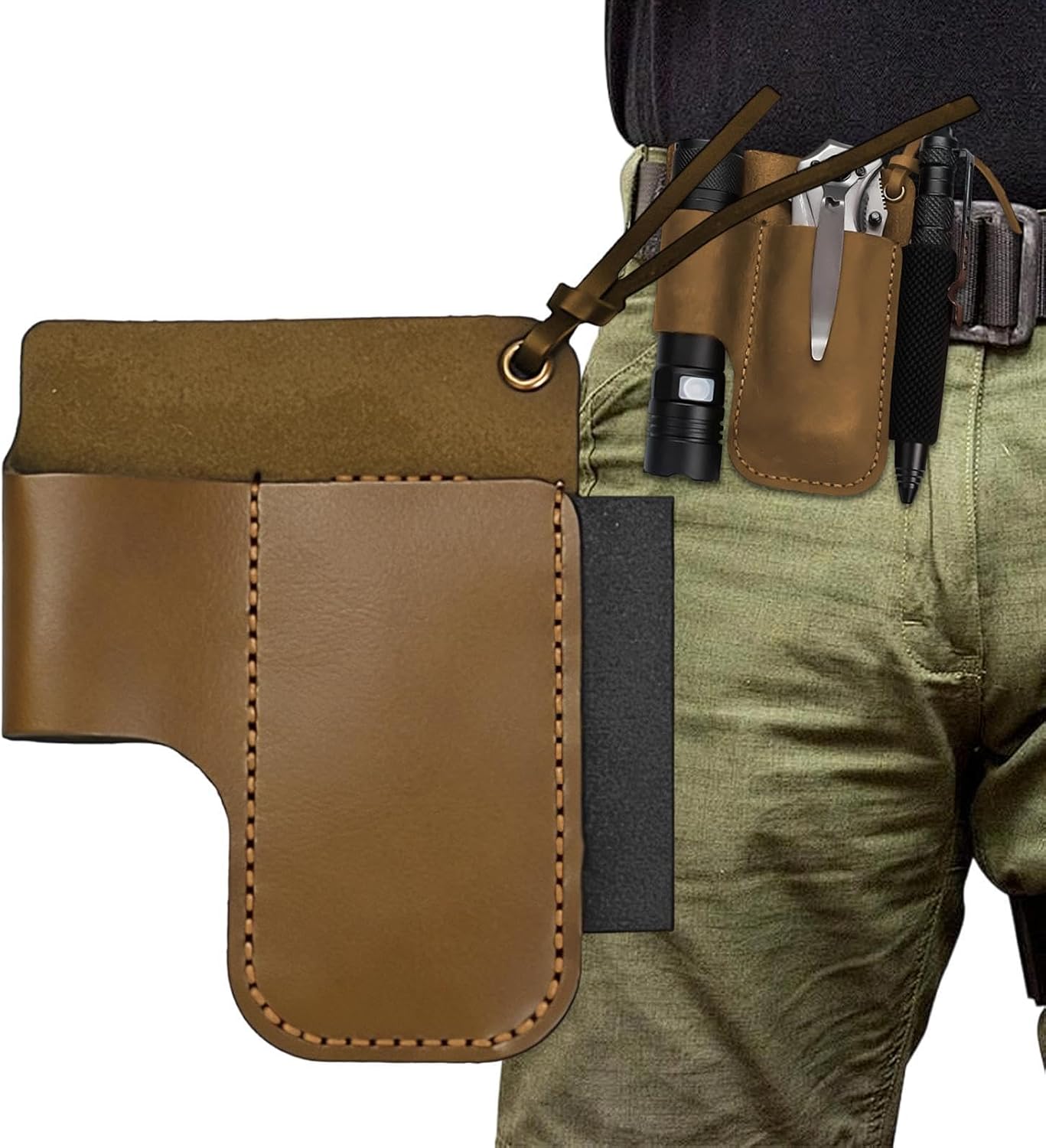 GENERIC Pochette à Outils D'électricien, Support Utilitaire Rétro En Cuir, Sac De Coupe Multifonction, Organisateur De Travail, Porte-outils De Ceinture, Pour Lampe De Poche, Coupe, élagage, Récolte