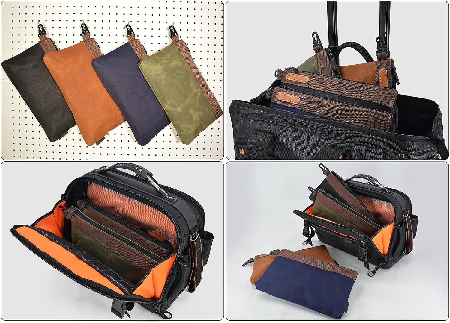  Organiseur D'outils Indéchirable, Construction Robuste, 30,5 X 2,5 X 20,3 Cm, Spacieux, Tient Debout, Sacs Robustes De Qualité Industrielle