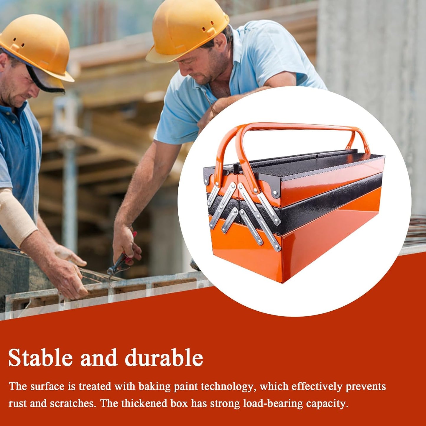  Boîte à Outils, Boîte à Outils Pliable, Corps Pliable Résistant à La Rouille, Système De Compartiments à Plusieurs Niveaux, Solution D'organisation Pour Bureaux, Garage Et Projets Domestiques