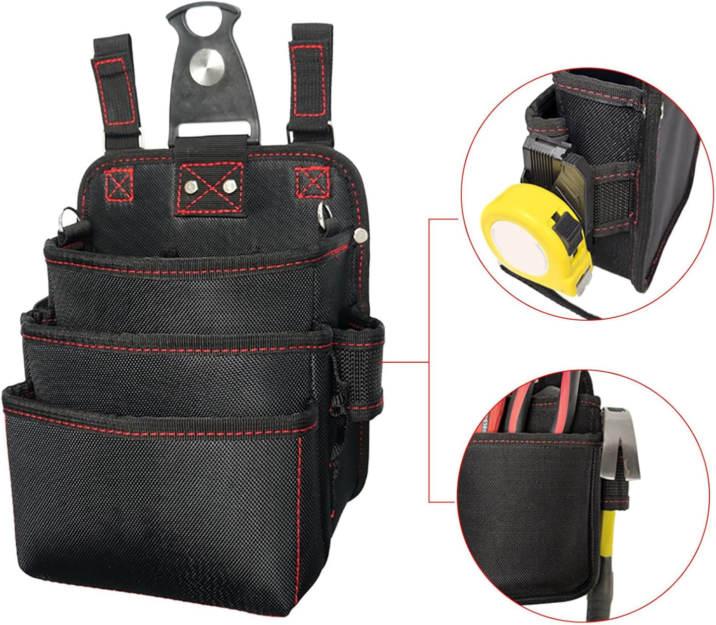 Pochette De Travail Pour Homme – 3 Couches Imperméable Oxford Sac à Outils Pour Le Travail, Charpentier, Jardin, Mécanicien, Moto, Voyage, Noël, électricien, Construction