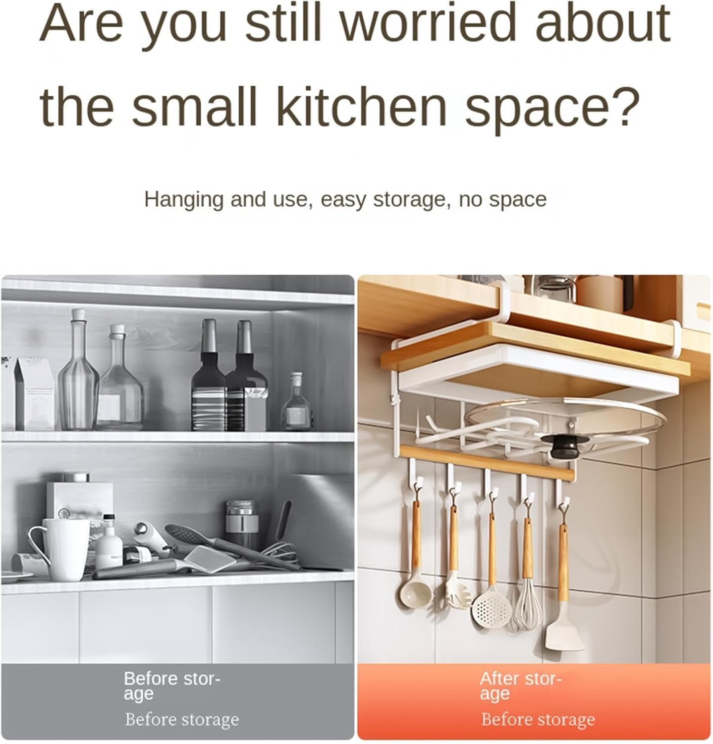  Générique Organiseur Sous Meuble - Gain De Place En Métal Robuste,Organisateur Sous Placard Support Planche à Découper - Pour Planche à Découper, Couvercle, Spatule, Louche, Torchon Et Maison,