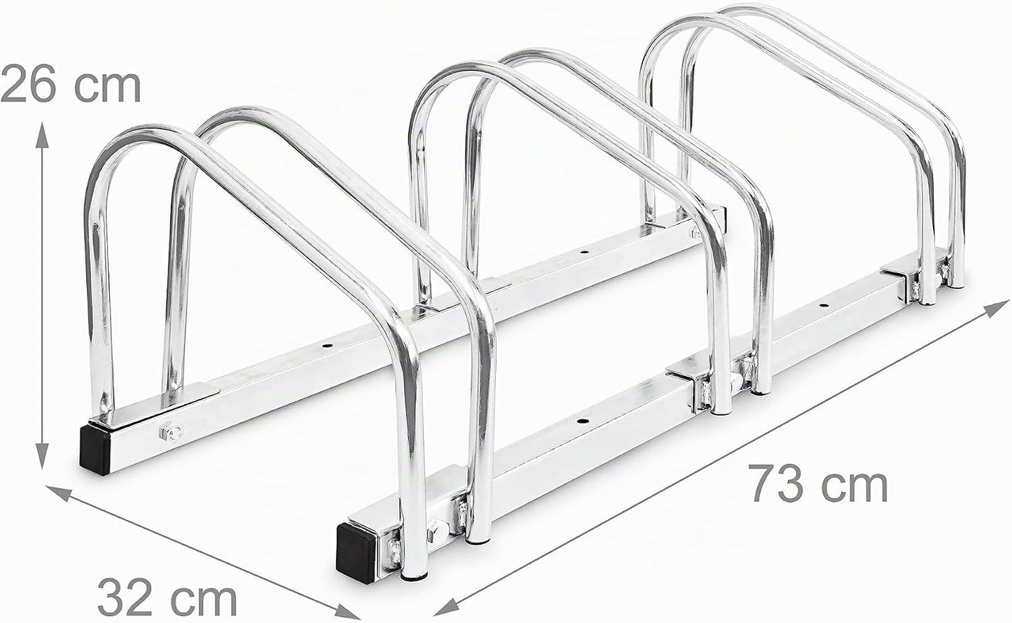  Relaxdays Râtelier Pour 3 Vélos Argent