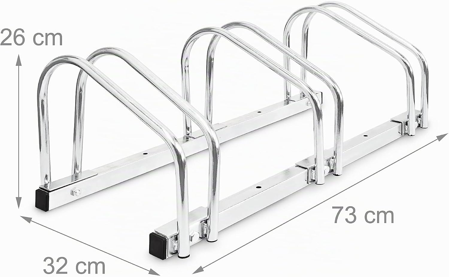  Relaxdays Râtelier Pour 3 Vélos Argent