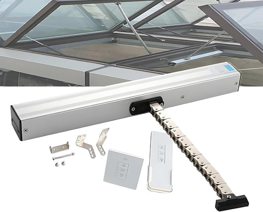 Electric Window Opener Actuator, Motorized Window Opener And Chain Closure 24V With Remote Control And Switch, 300mm-800mm For Skylights And Roof Vents