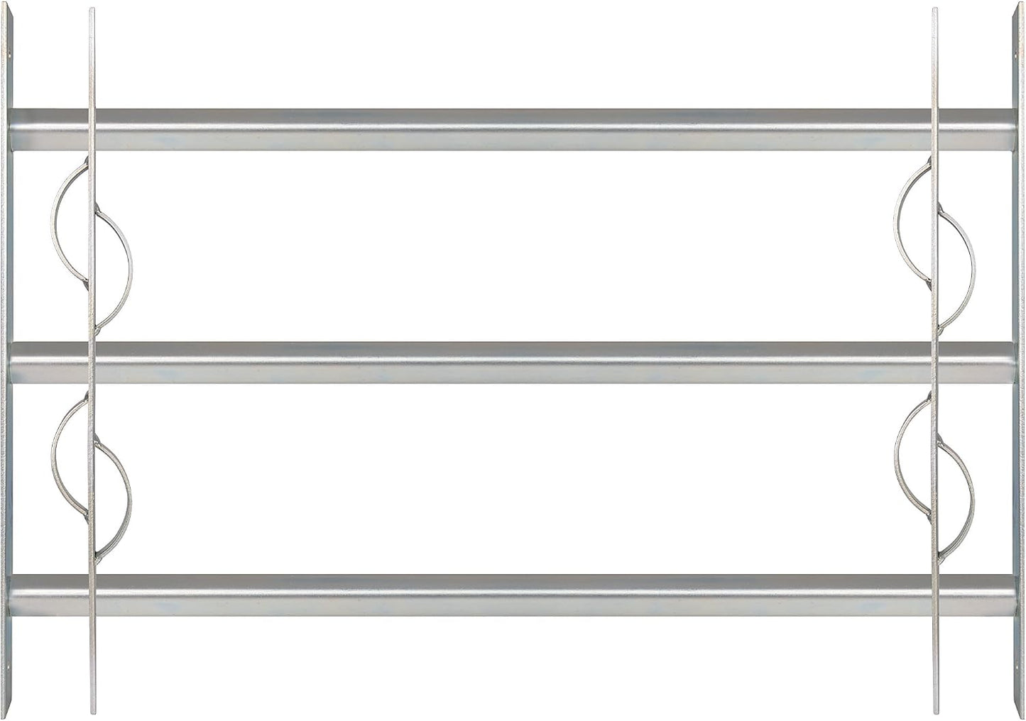  Alberts 563646 Secorino Style Window Grille | Sliding For External Windows | Burglar Protection Grille | Galvanised In Blue | 600 X 500-650 Mm