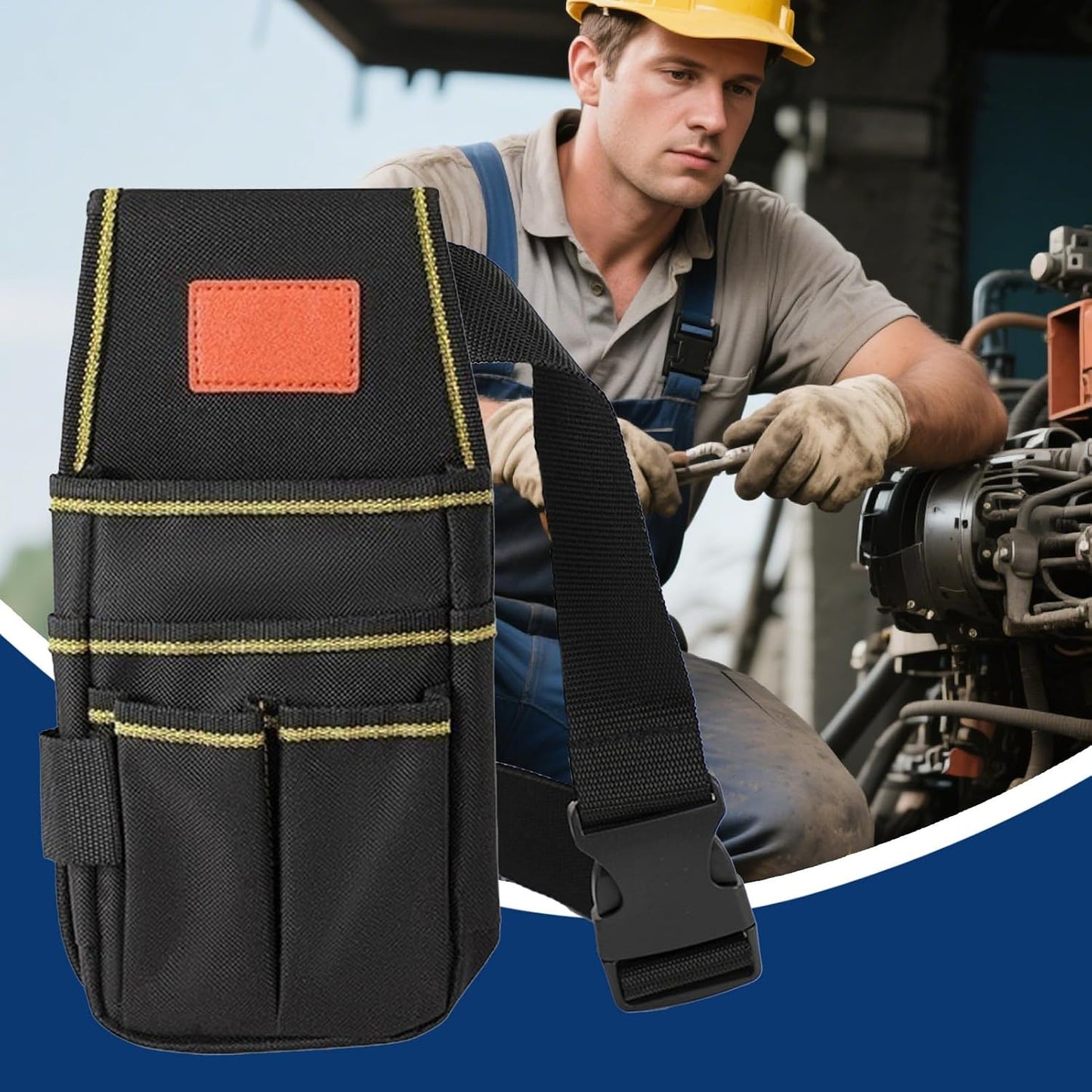 GENERIC Pochette à Outils D'électricien – Pochette De Rangement Réglable Pour L'entretien De La Construction | Sacs Porte-outils De Taille | Pour Bricoleur, Entrepreneur, Mécanicien, Plombier, Couvreur