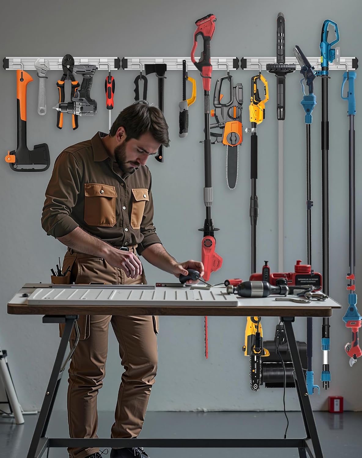  Lot De 1 Support Mural Pour Balai Et Serpillère. Fabriqués En Alliage D'aluminium Robuste Dans Un Design élégant Et Moderne, Ces Supports Sont Parfaits Pour Organiser Votre Buanderie, Garage