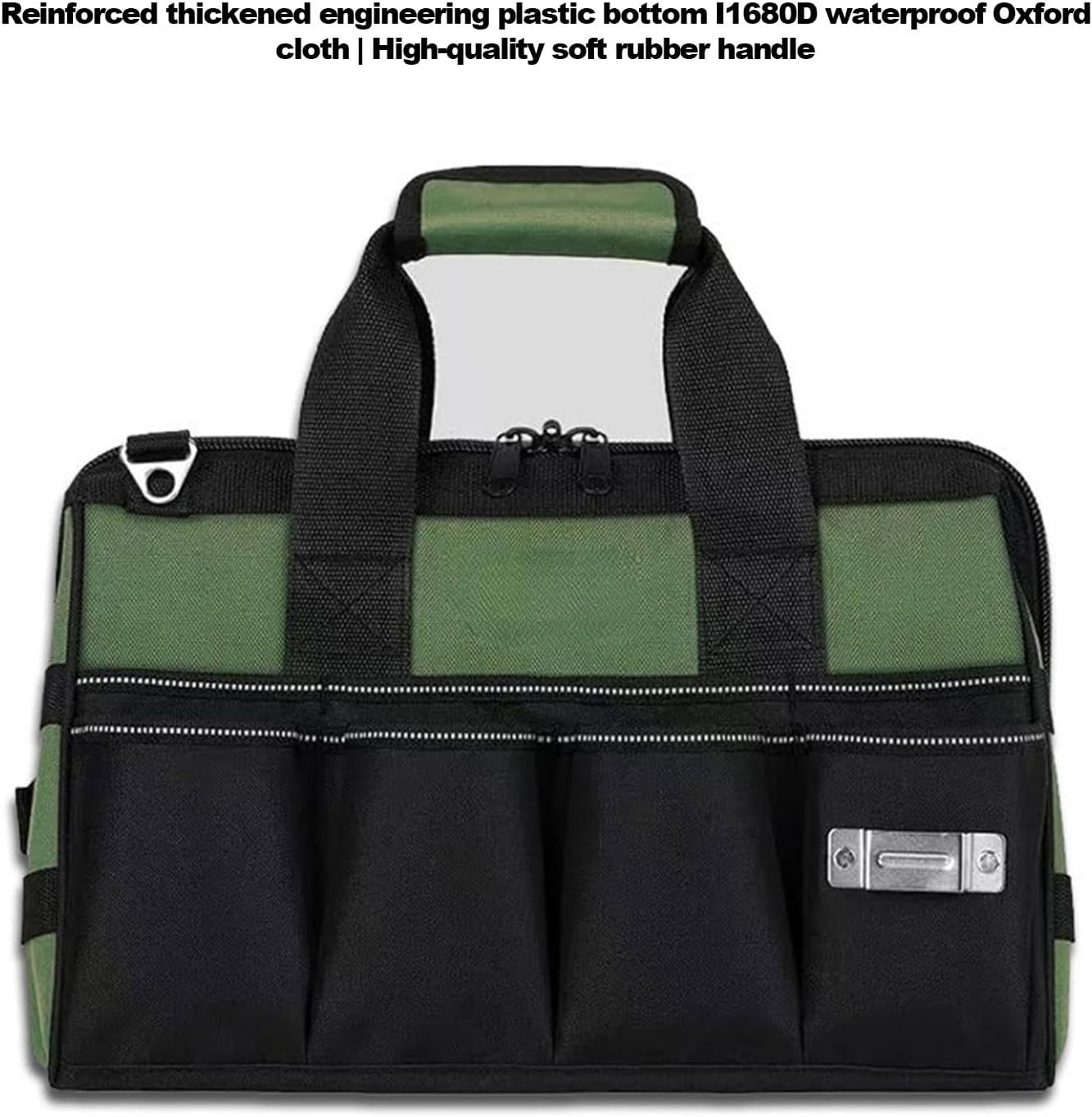 Genérico Generico Multi-Pocket Utility Bag, Multifunctional Work Tote, Wide Mouth Handheld Tool Bag, Electrician Tool Carrier, Grand Tool Organizer, Heavy Duty Tool Bag,