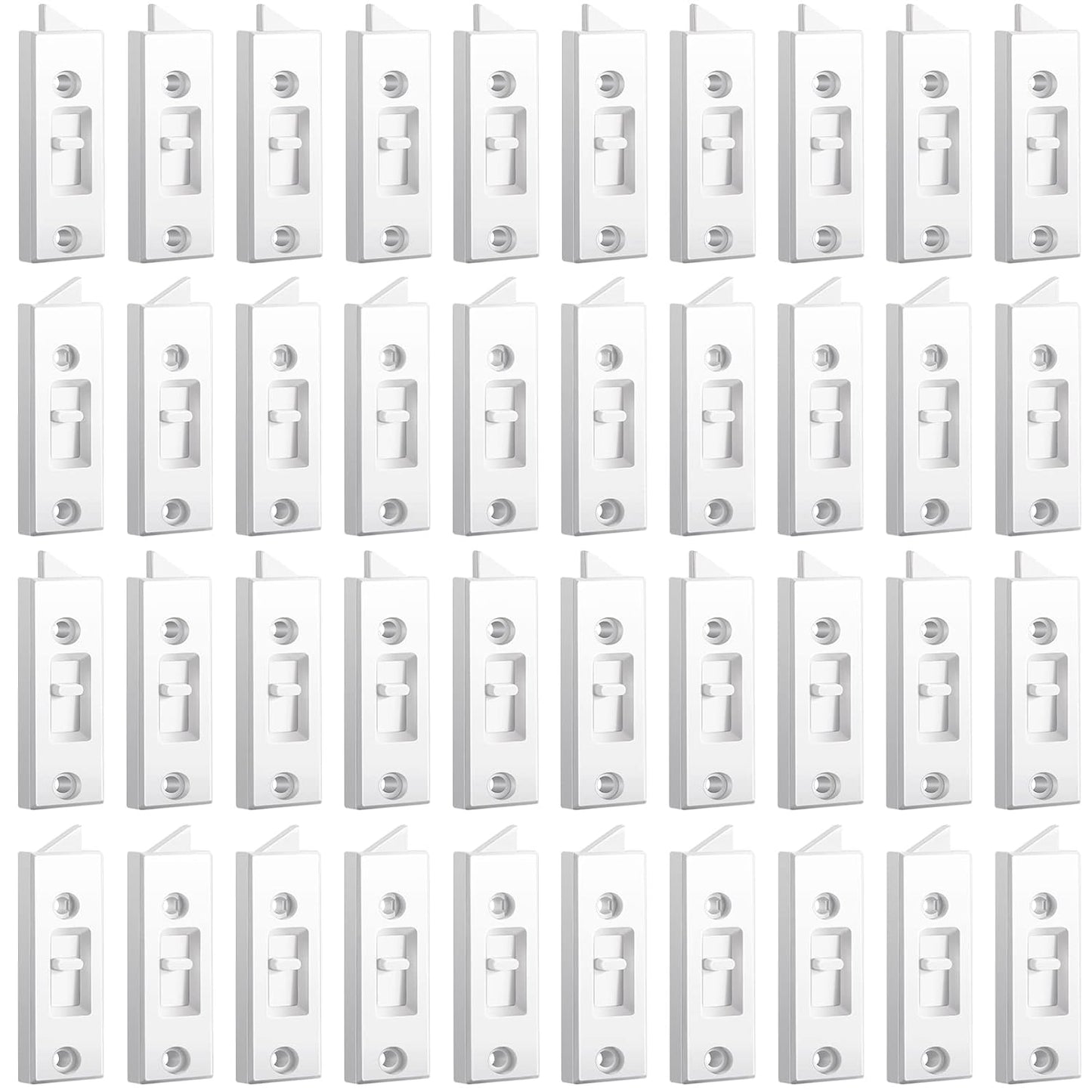  Loquet De Fenêtre Pour Pièces Et Quincaillerie De Fenêtre En Plastique, à Ressort, Espacement Central Des Trous De 5,1 Cm (blanc, 40 Pièces)