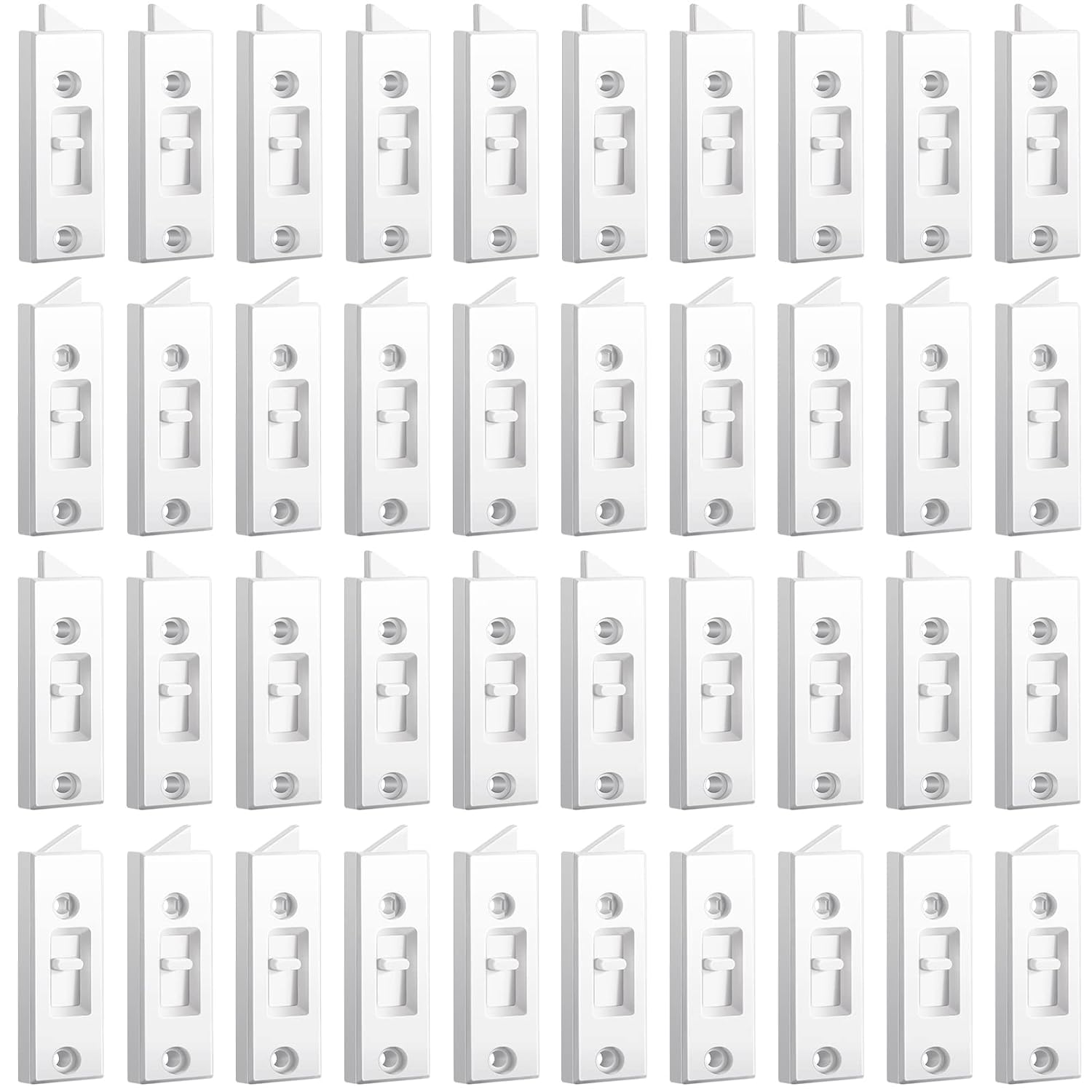  Loquet De Fenêtre Pour Pièces Et Quincaillerie De Fenêtre En Plastique, à Ressort, Espacement Central Des Trous De 5,1 Cm (blanc, 40 Pièces)