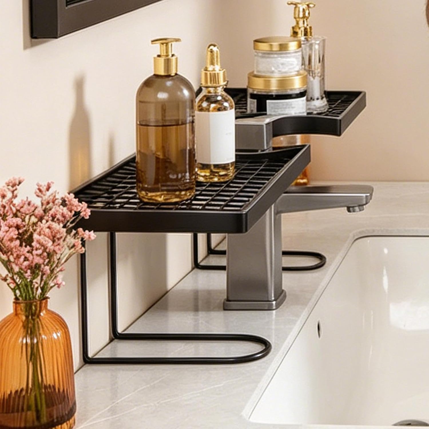 GENERIC Rangement Pour Robinet D'évier | Étagère De Vidange Sans Perçage, étagère Au-dessus De L'évier | Pour Maison, Appartement, Dortoir, Hôtel, Restaurant, Salle De Bain, Salle De Bain, Lavabo