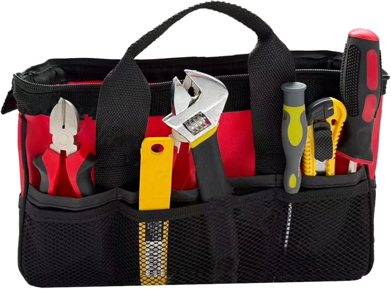 Sac De Rangement Pour Outils Industriels De Grande Capacité, Tissu Noir Renforcé, Bandoulière épaisse Pour Outils Professionnels