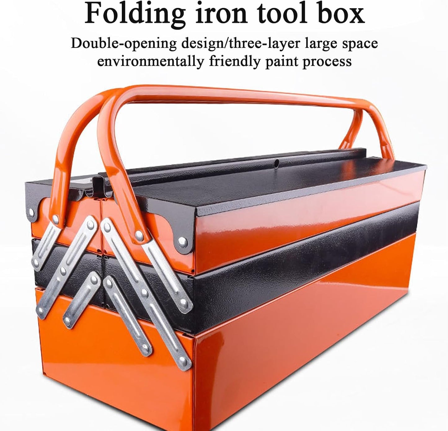  Boîte à Outils, Boîte à Outils Pliable, Corps Pliable Résistant à La Rouille, Système De Compartiments à Plusieurs Niveaux, Solution D'organisation Pour Bureaux, Garage Et Projets Domestiques