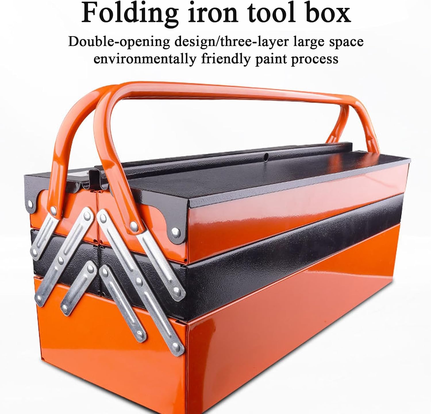  Boîte à Outils, Boîte à Outils Pliable, Corps Pliable Résistant à La Rouille, Système De Compartiments à Plusieurs Niveaux, Solution D'organisation Pour Bureaux, Garage Et Projets Domestiques