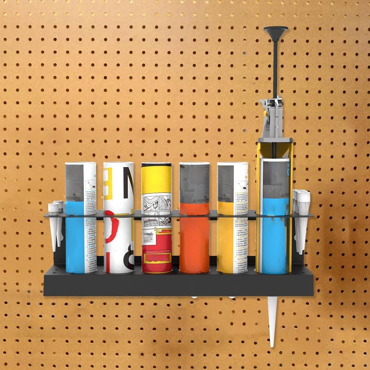  Organisateur De Tubes De Colle Mastic,Rack De Rangement Pour Cartouches - Organisateur Mural Pour Bombes Aérosols Et Seringues De Soudage Pour Garage Et Détail Auto